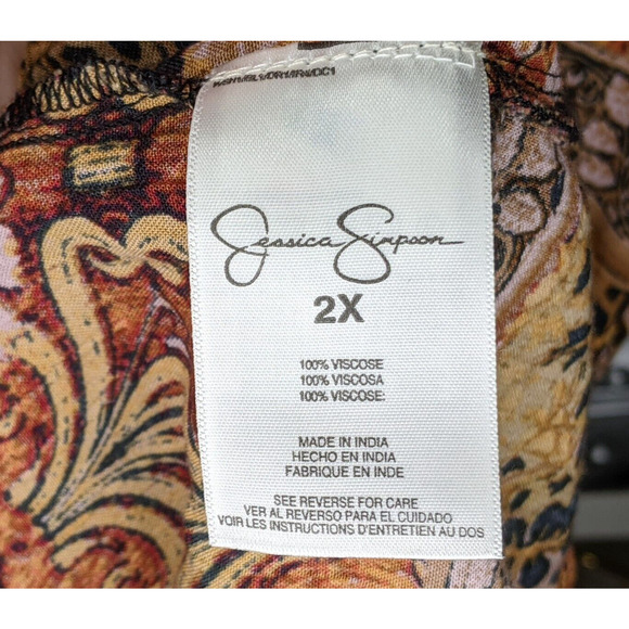 NEW Jessica Simpson 2X Midi Dress Fall Autumn Long Sleeve Hi/Low Hem Lightwt NWT - Picture 5 of 8